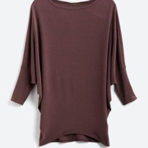 JOLIE Reid 3/4 Sleeve Knit Top in Burgundy